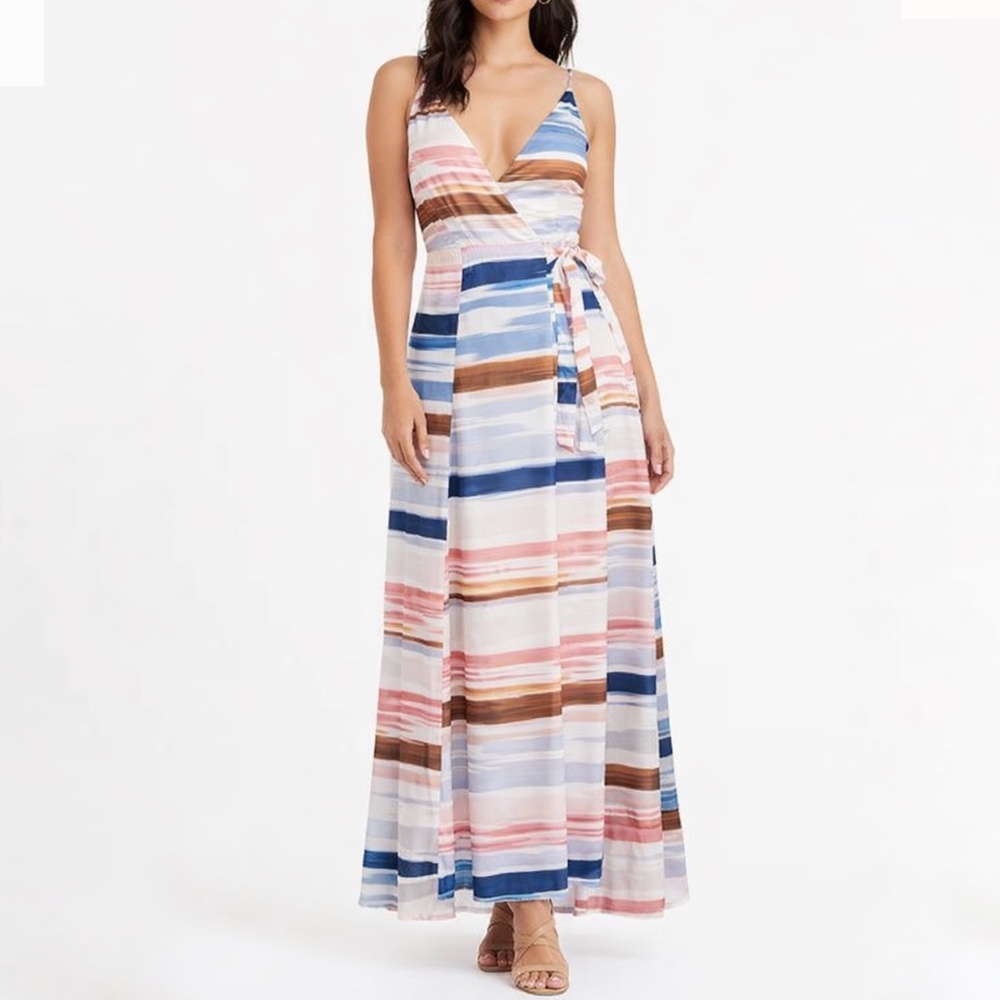 Hutch. Leah Satin Midi Wrap Dress.